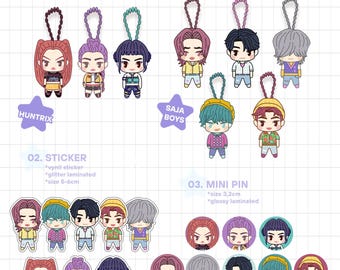 KPOP DEMON HUNTERS Merch ( Keychain, Sticker, Pin )