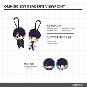 Punto de vista del lector omnisciente / Merchandising de ORV (llavero, pegatina, pin)