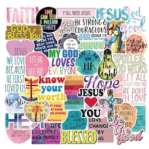 50 Pack - Jesus Stickers- Vinyl Waterproof Stickers - Set of 50 Stickers - Ready to ship - Jesus - GodFree Shi