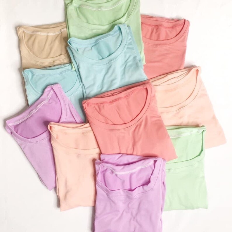 Women's basic oversize plain Tshirt Pastel color light Etsy