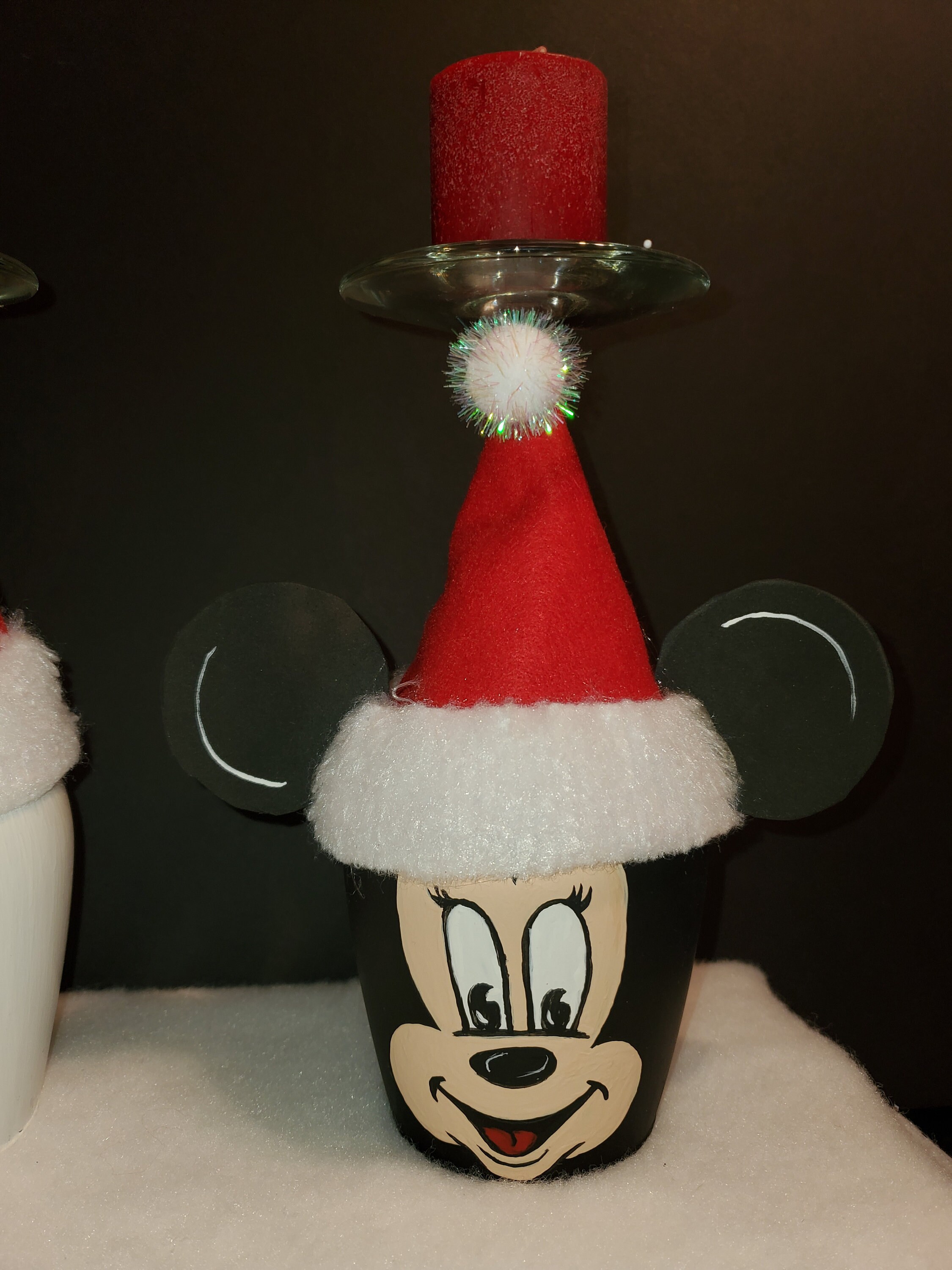 Glass Hand Painted Character Candle Holder Disney Mickey Mouse Etsy