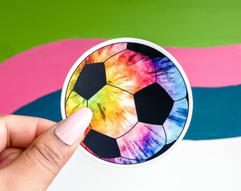 Tie Dye Soccer Ball , Vinyl Matte,  Laptop Decal, Best Friend Gift