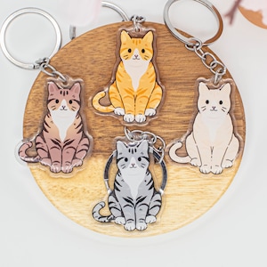 Tabby Cat Pet Acrylic Keychain