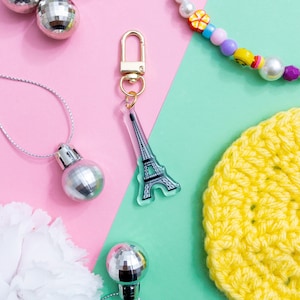 Eiffel Tower Epoxy Acrylic Keychain