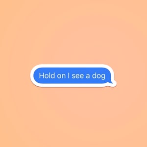 Hold On I See A Dog ,  Vinyl Matte,  Laptop Decal, Best Friend Gift