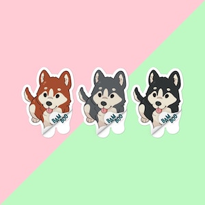 Sticker chien husky, vinyle mat