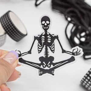 Yoga Skeleton #2 Silueta , Vinilo Mate, Calcomanía para Laptop, Mejor Amigo Regalo