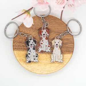 Porte-clés acrylique pour chien dalmatien