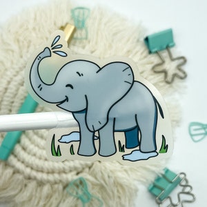 Bonita pegatina de elefante de 3 pulgadas