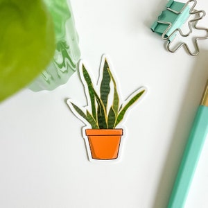 Schlangen Blumentopf , Zimmerpflanzen Sticker , Vinyl Matt, Laptop Decal, Beste Freundin Geschenk