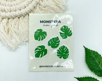 Monstera Leaf Mini Sticker Pack, Vinyl Matte