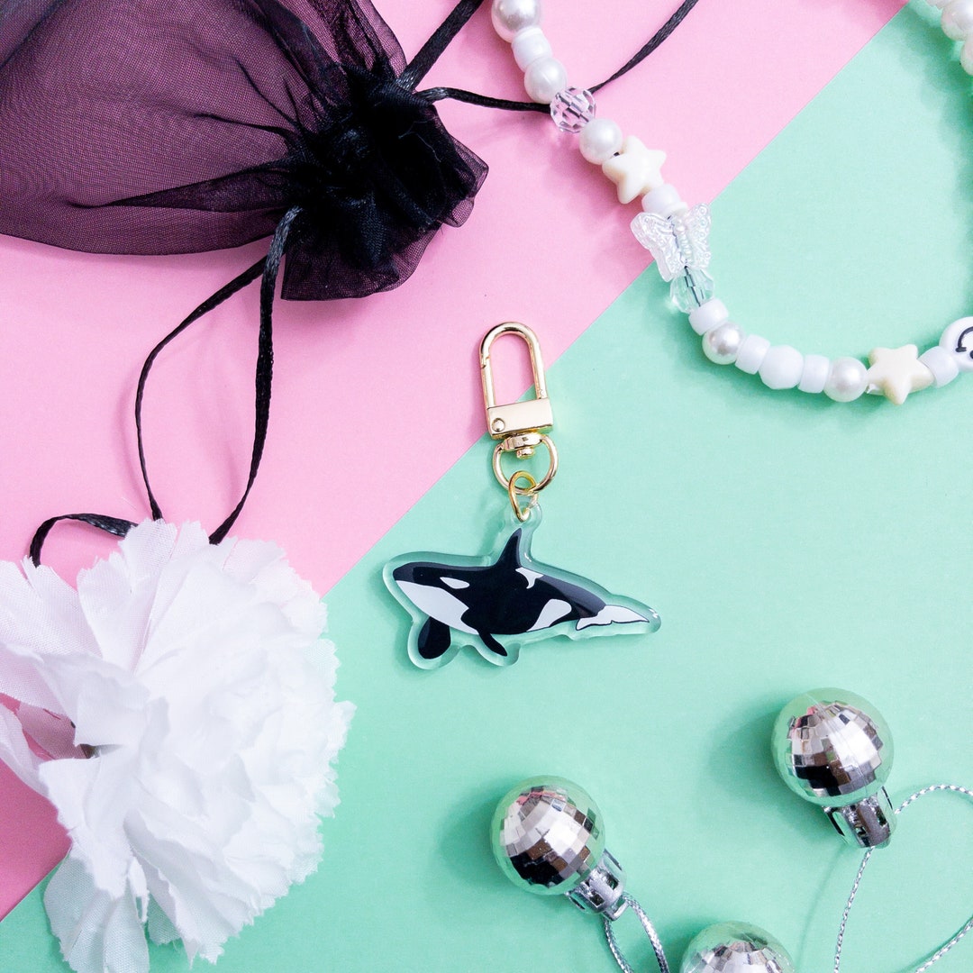 Orca Killer Whale Epoxy Acrylic Keychain Etsy