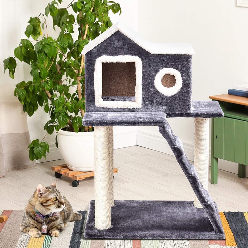 Wood MultiLayer Platform Cat Tree with Scratch Resistant Etsy