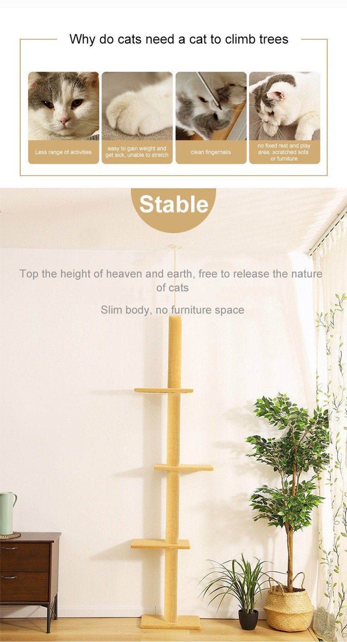 Adjustable Cat Climbing Toys Tower Structures Cat Climber Etsy