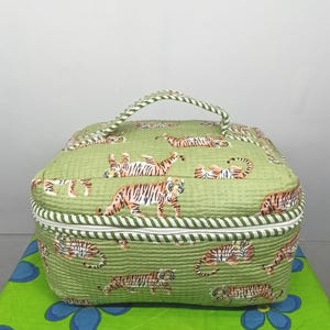 Baumwolle Kosmetiktasche, Schminktasche, Kosmetiktasche, Handtasche, Tiger Print Kosmetiktasche, Sporttasche, Geschenk für Reisende