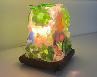 Flower Lamp - Designer Table Lamp - Handmade lamp - Unique Table Lamp - Stained Glass Lamp - Handmade Décor - Custom Lamp - Desk Light