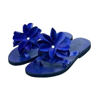 Heartbeat Petals Blue Flip Flops
