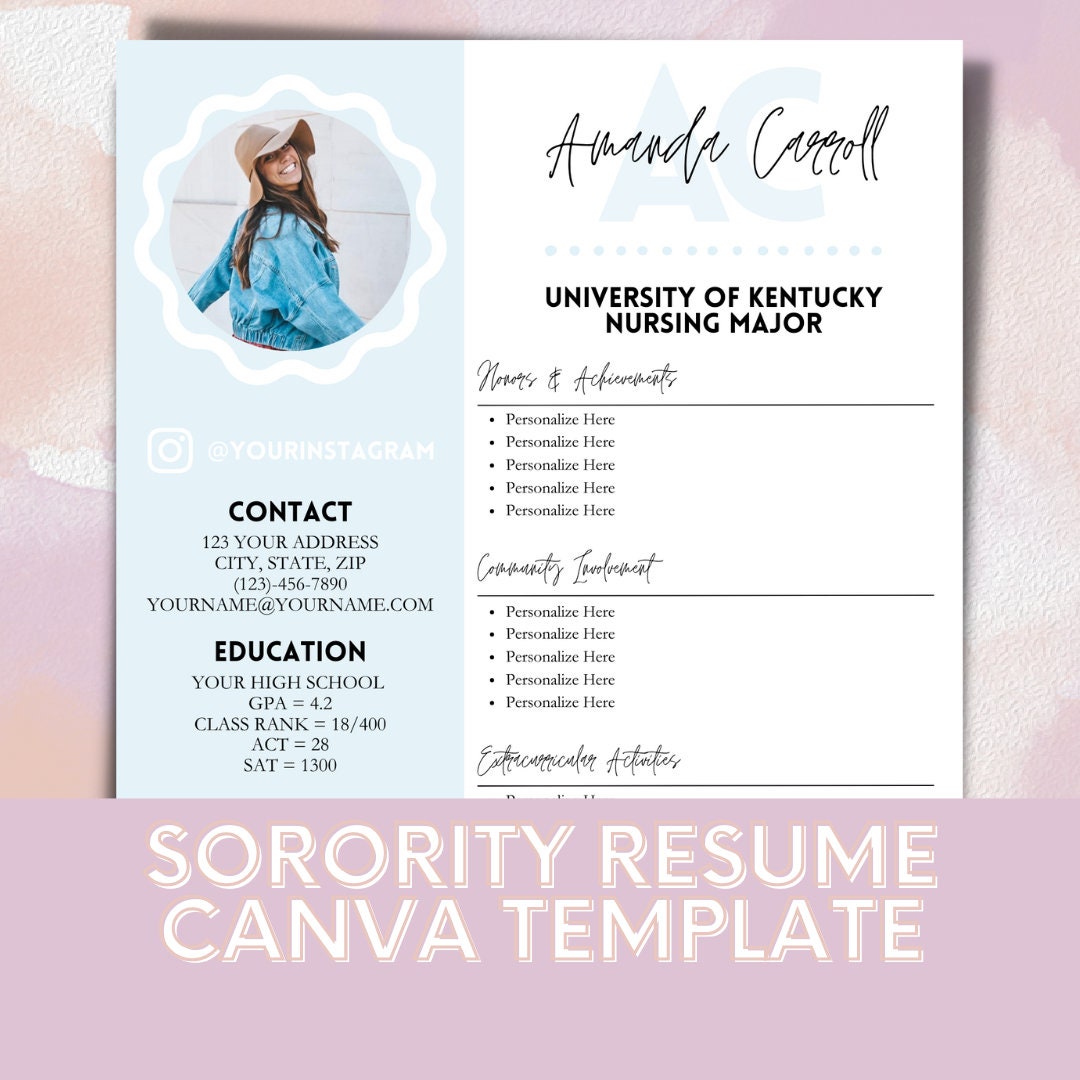 canva rush resume template