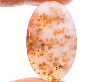 Top Quality 100% Natural Red Dendrite Moss Agate Pear Shape Cabochon Loose Gemstone For Making Jewelry 40.5 Ct 40X23X6 mm A-742