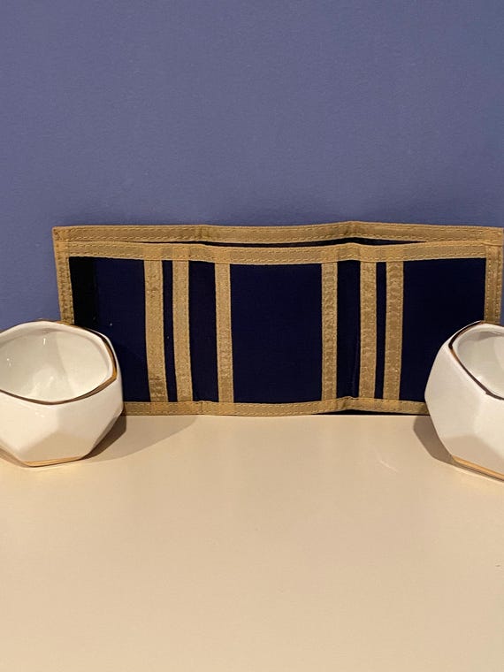 Vintage Levi's Canvas Tri-fold Wallet Velcro 1980… - image 3