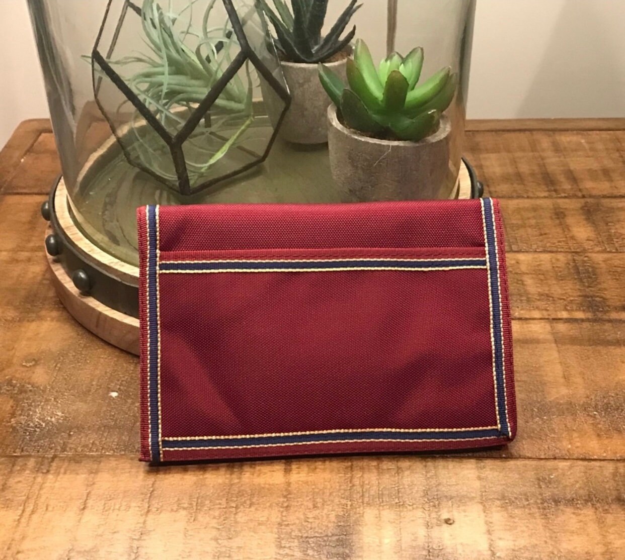 Vintage 80s Levis Maroon Velcro Wallet NWOT Etsy