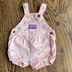 Vintage 80’s BabyOsh Kosh B’gosh Bubble Romper Novelty Pink Summer  6-9 Mo