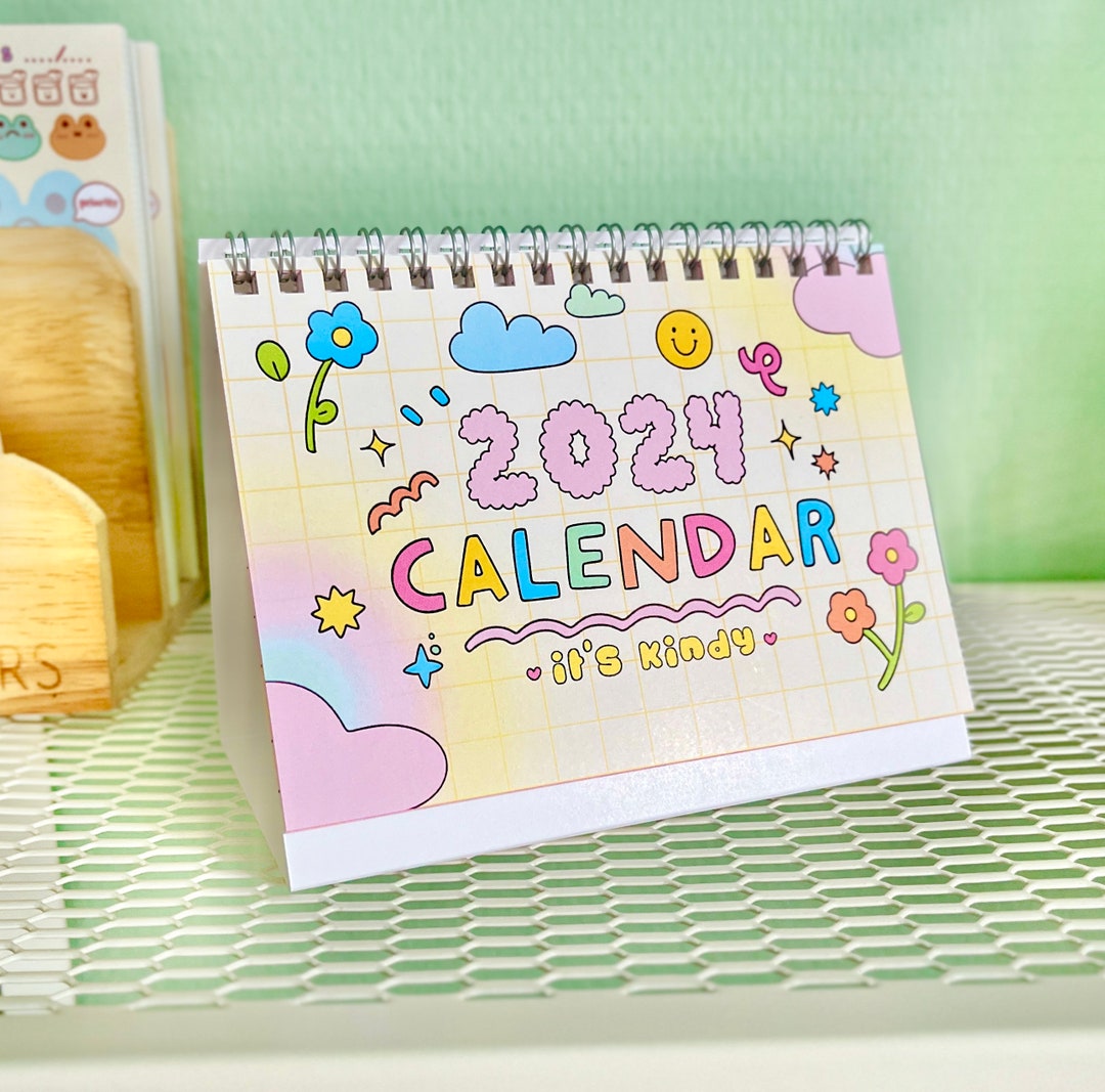 2024 Desk Calendar, Cute Calendar, Desk Accessories, Cute Desk Decor
