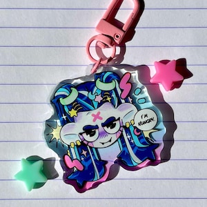 Kimi The Vampire Acrylic Keychain // Acrylic Charm - Cute Acrylic Charms - Color Charm - Key ring - Cute accessories - Epoxy Resin - Kindy