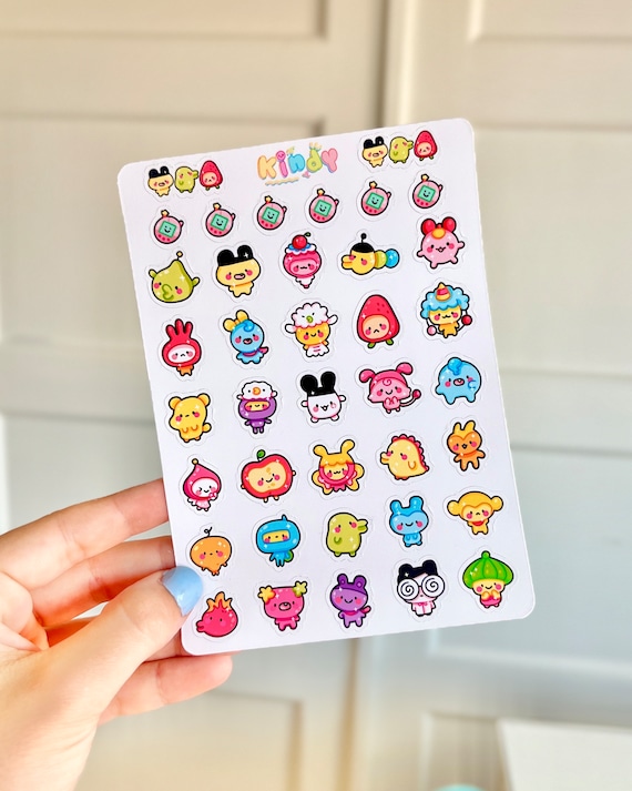 Tiny Tamagotchi Stickers Sheet, Journaling Stickers, Penpal Stickers, Nostalgic Sticker, Cute Stationery, Colorful Stickers , itskindy