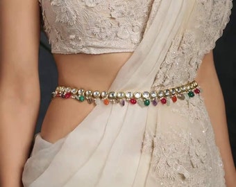 Ceinture de taille indienne Kundan Kamrband belle Bollywood/Pakistanais/Bijoux indiens/ Accessoires Dulhan/ Ceinture de taille indienne/ Accessoires de mode