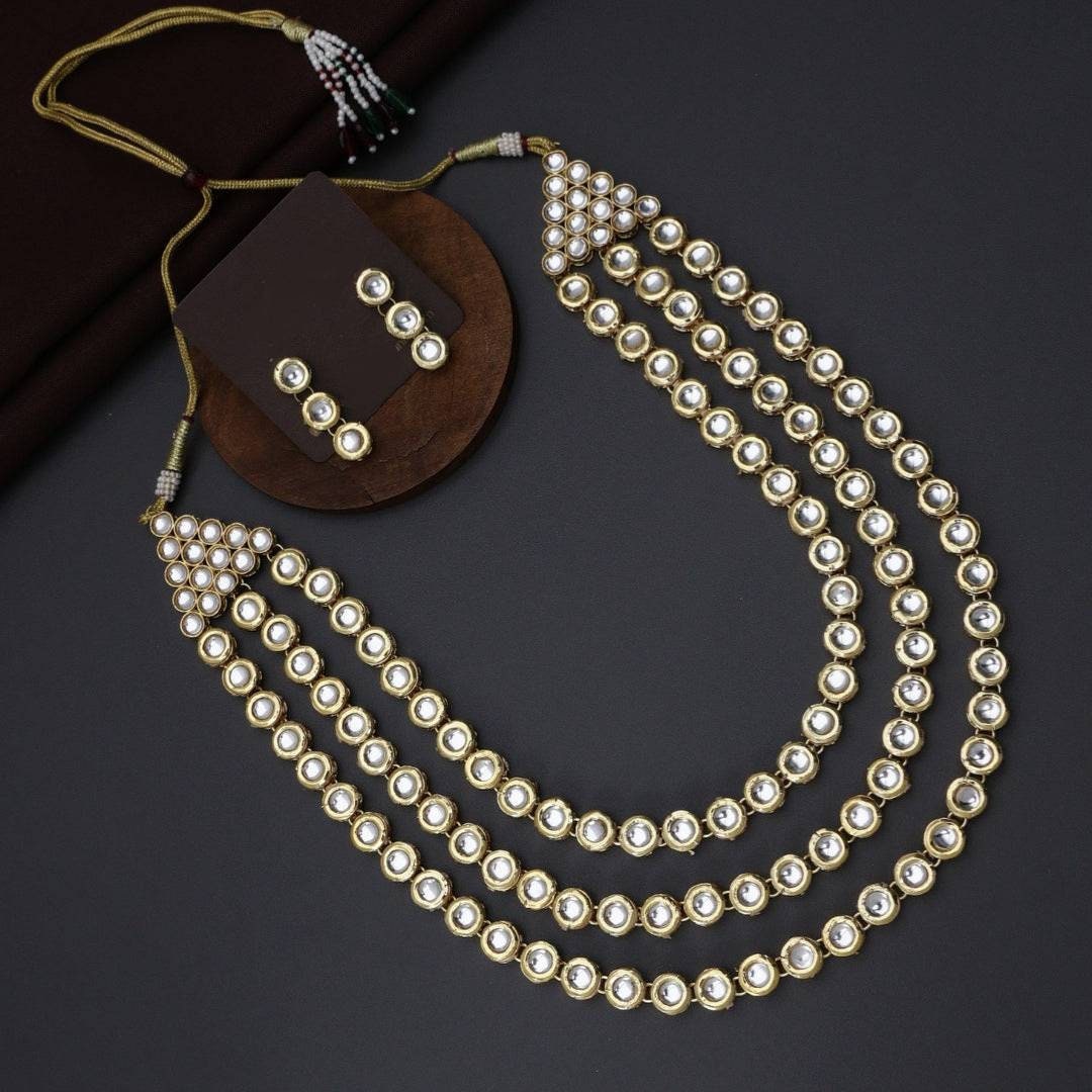 Long Fashion Necklace/ Gold Necklace /indian Necklace/polki Etsy