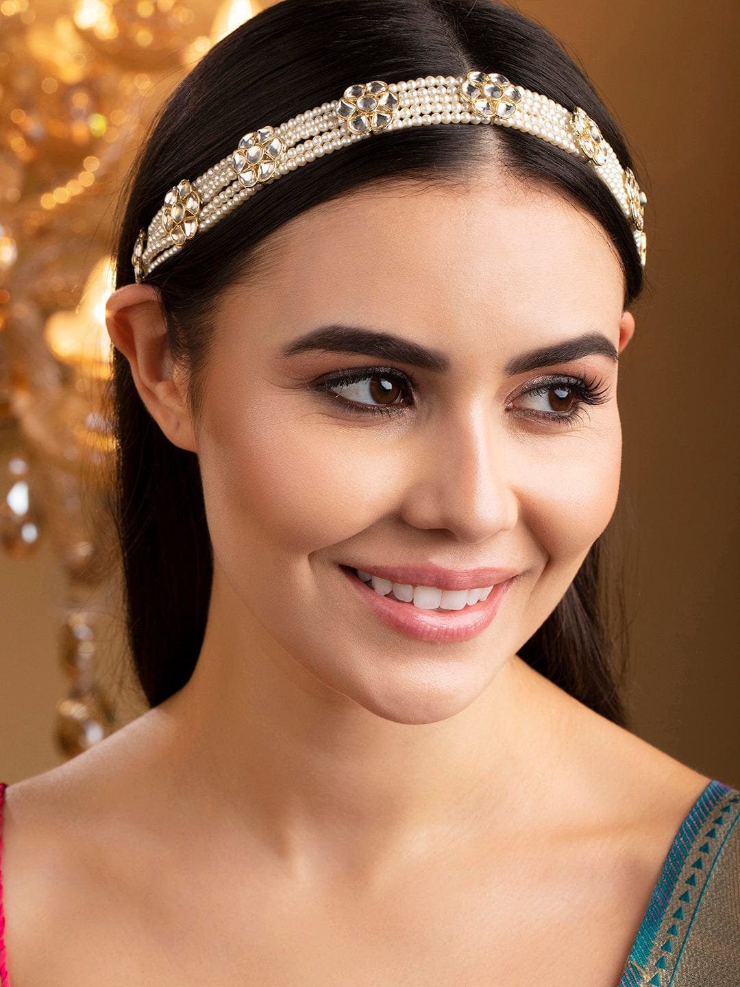 Headband, Matha Patti With Pearl and Kundan Sheeshpatti Kundan