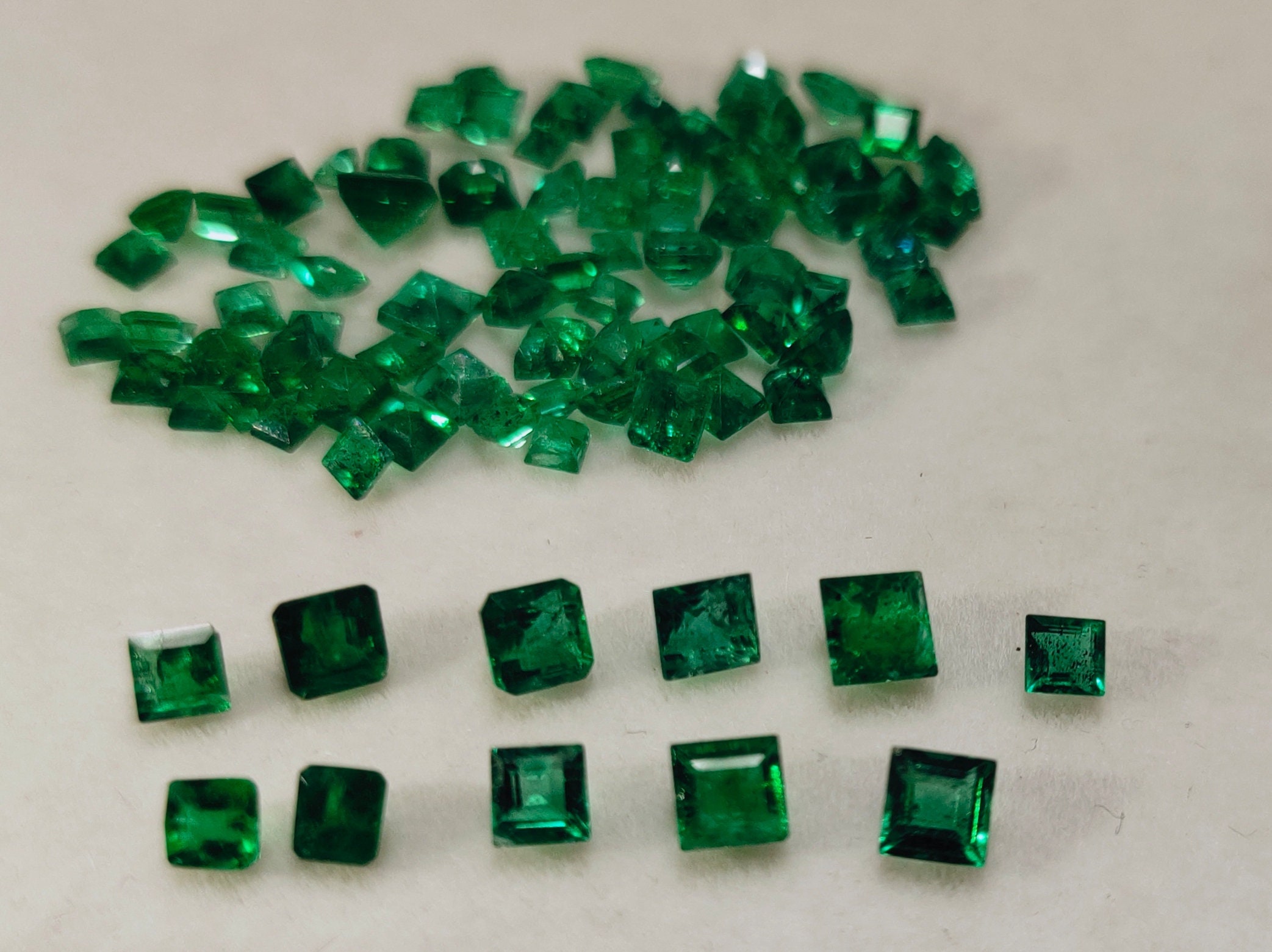 Natural Zambia Emerald Faceted Square Cut Gemstone Loose Etsy