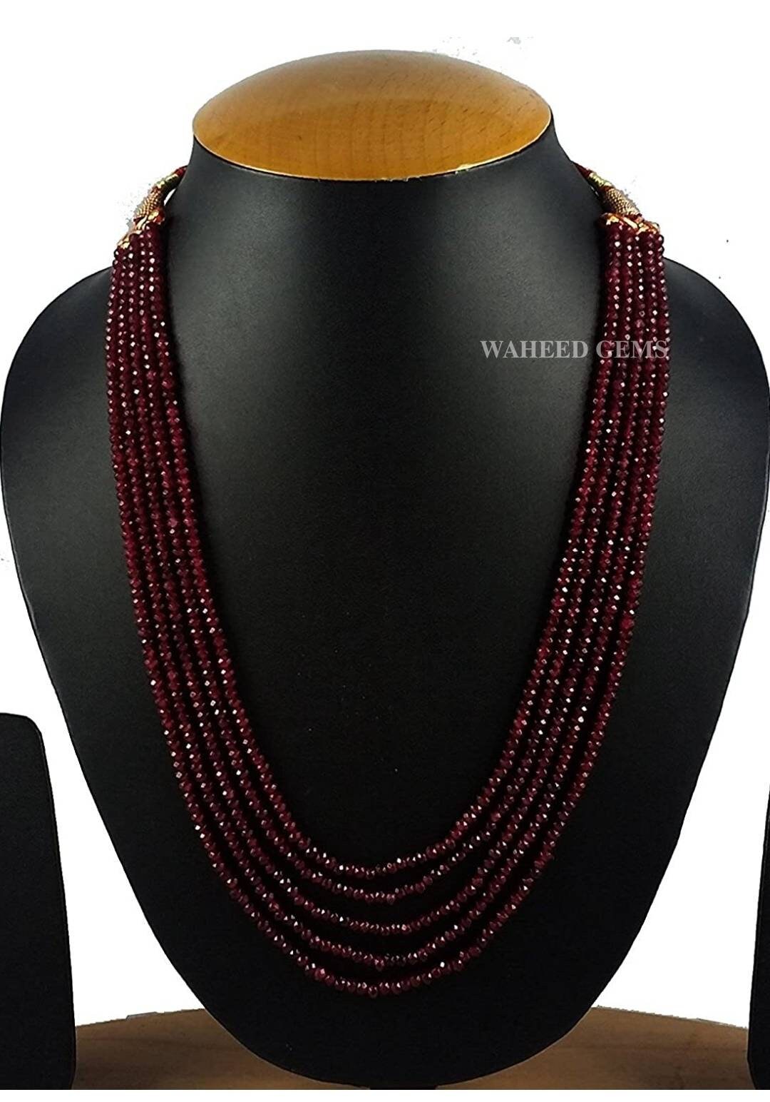 Maroon long best sale necklace