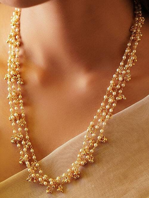 Pearl and gold necklace sets outlet