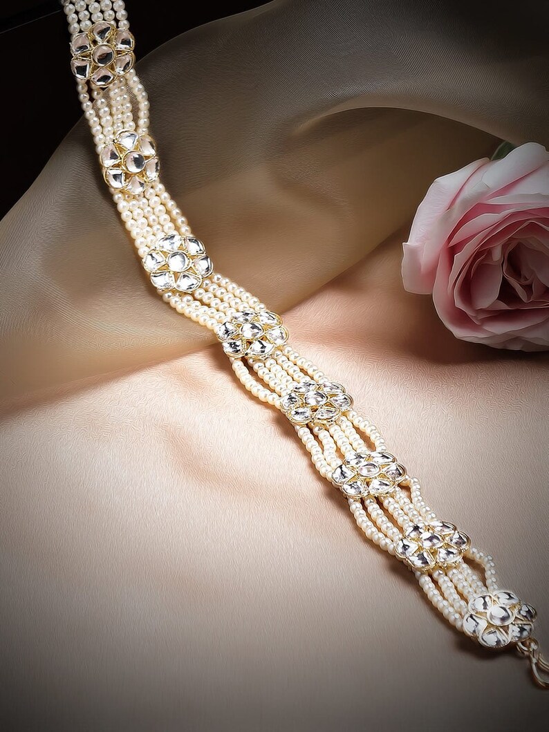 Headband Matha Patti With Pearl and Kundan Sheeshpatti Kundan Etsy