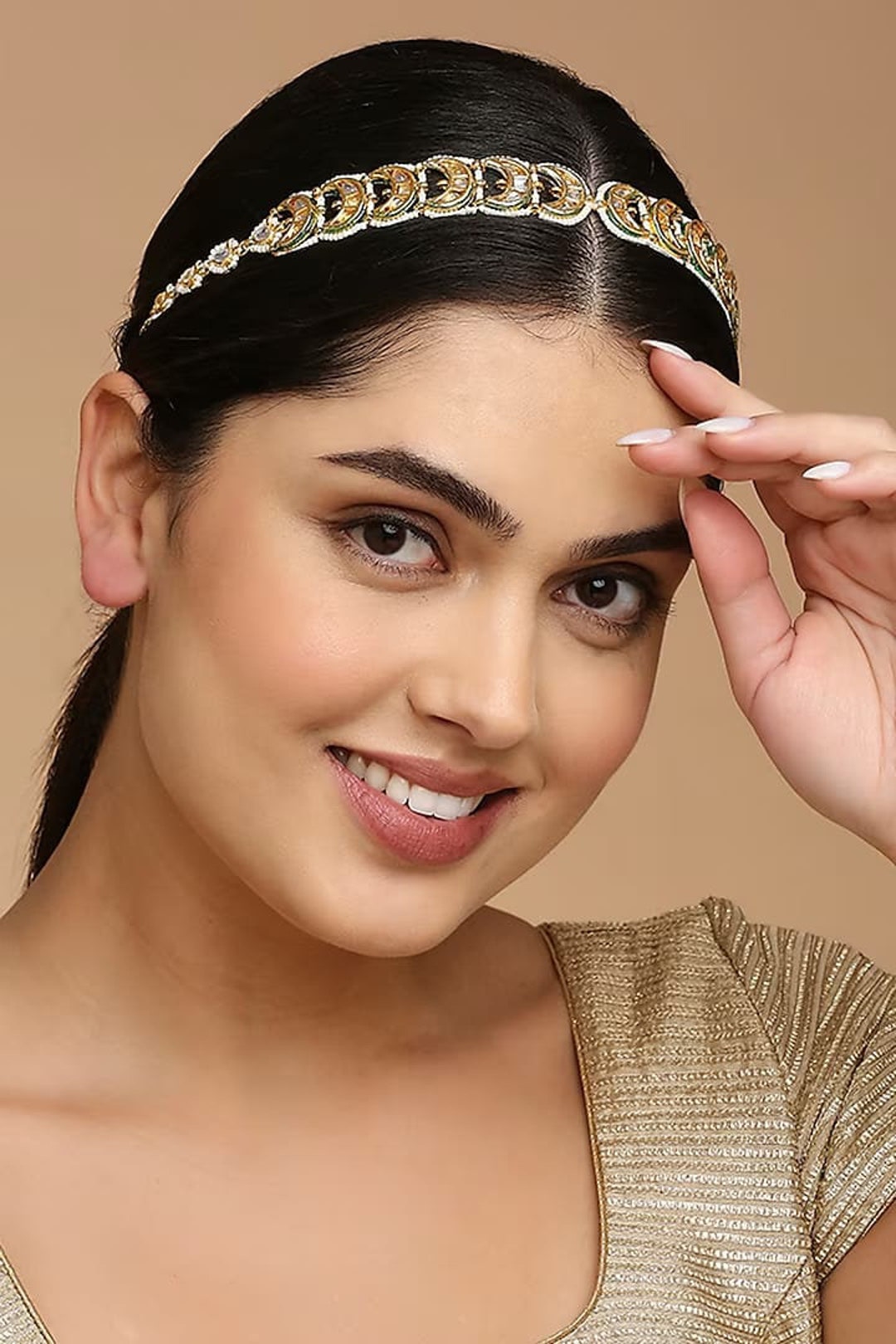 Kundan Mathapatti/ Indian Jewelry/ Sheesh Phool/ Head Band/ Polki