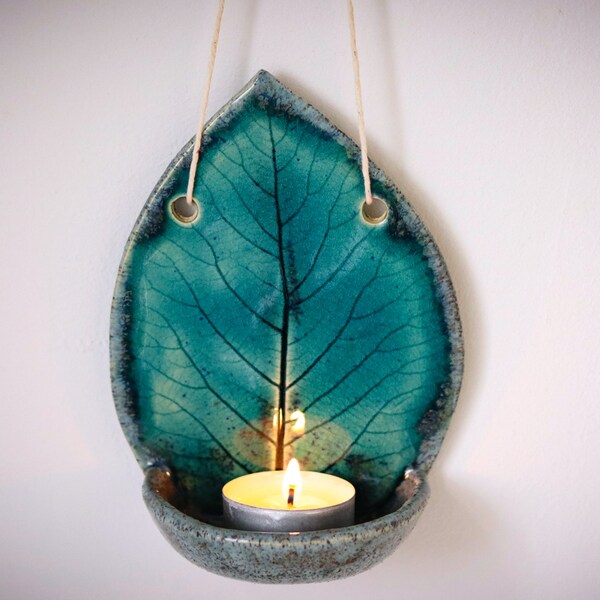 Soporte de luz de té de cerámica | Soporte de vela de pared | Soporte de luz de pared | | portavelas ÚNICO