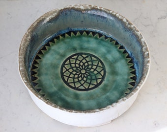 grosse Keramikschale, 35 cm ø | Schüssel aus Keramik | Vogeltränke | Schale | Unikat