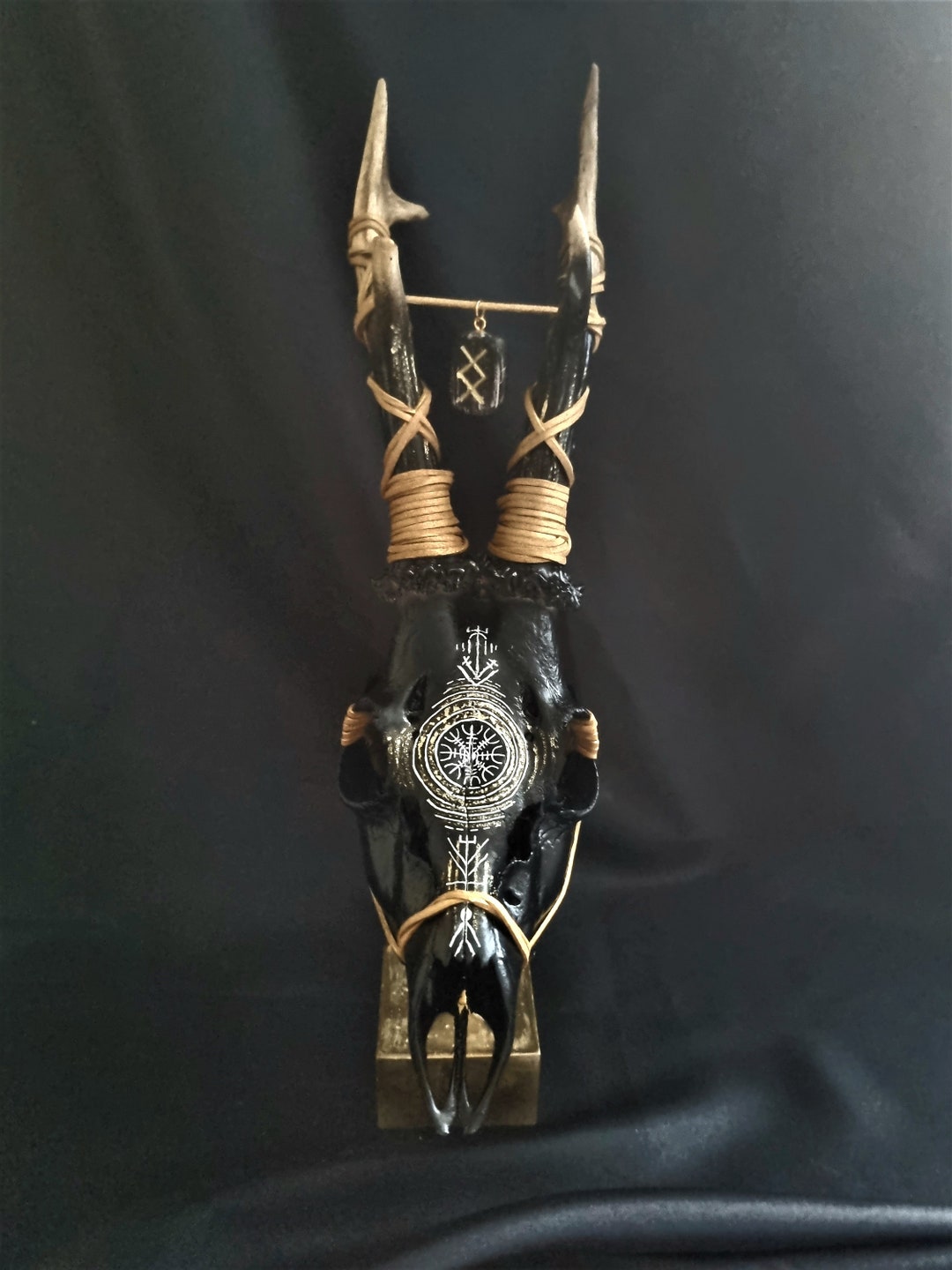 Real Roe Deer Skull Hand Painted Traditional Nordic Pagan Symbols ...