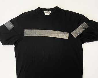 ISSEY MIYAKE MEN Vintage Black Graphic T-shirt 90s Made in