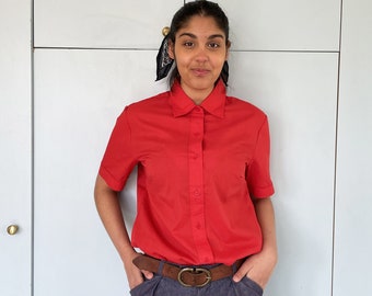 Chemisier Femme Eye Catch London Rouge Sans Repassage Manches Courtes Taille 18 - Neuf Sans étiquettes