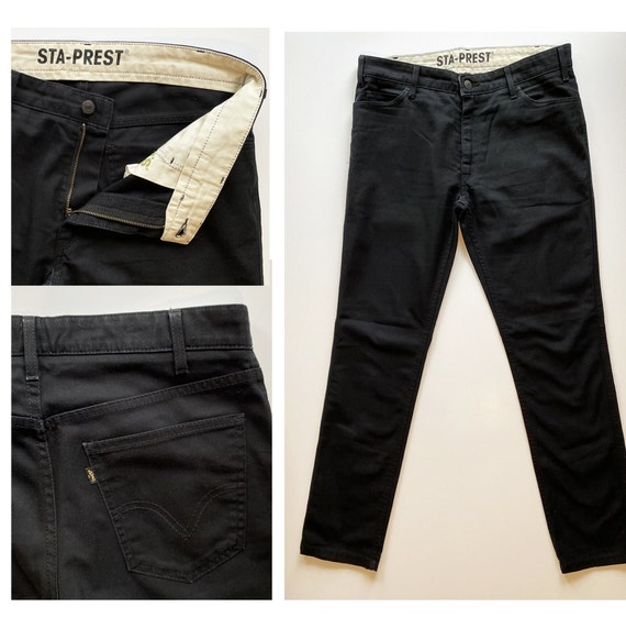Vintage Levi s Sta prest Black Twill Pants Vintage Levi s Black
