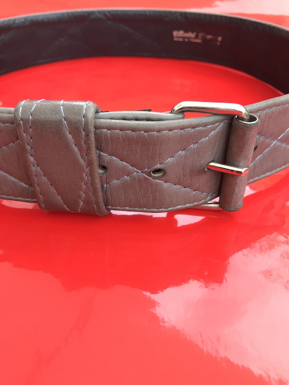 Belt Chantal Thomass Paris gray vintage 1990 leat… - image 1