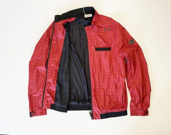 Red Nylon Bomber Jacket, DKNY JEANS Vintage 2000 Men's Bomber