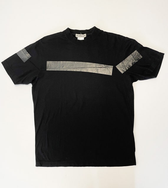 ISSEY MIYAKE MEN Vintage Black Graphic T-shirt 90s Made in Japan 
