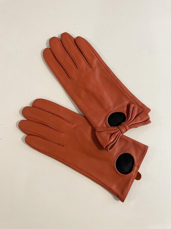 Paire De Gants Vintage En Cuir Rose CHIC - Marque EDELKID GUIBERT Frères - Occasion