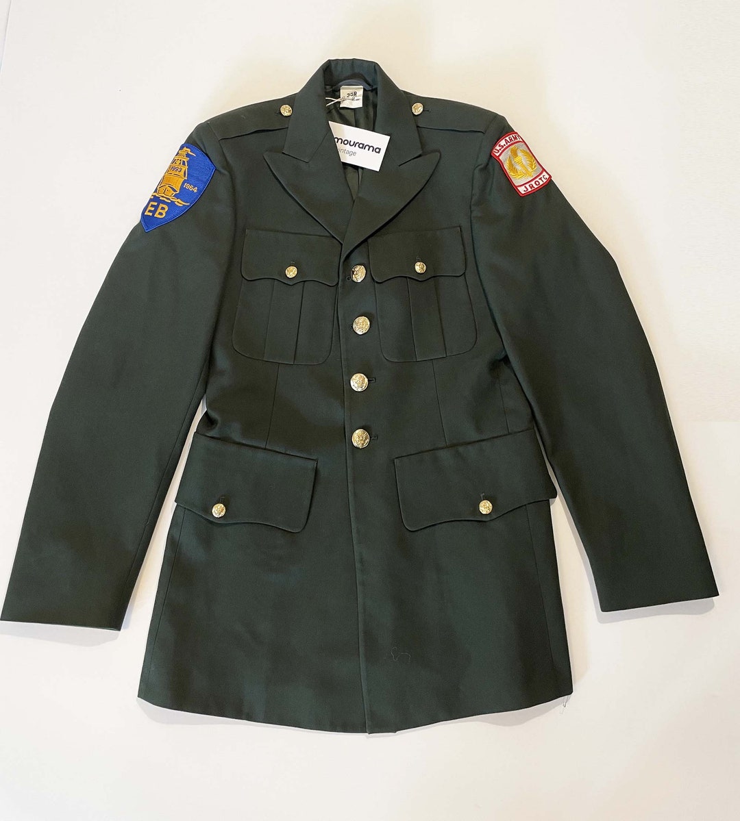 US Army J.R.O.T.C Military Jacket, Vintage Men's Green US Army J.R.O.T.C Military Jacket, Vintage Men's Green