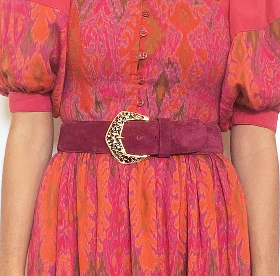 L'AIGLON vintage belt 90s pink fuchsia made in Fra
