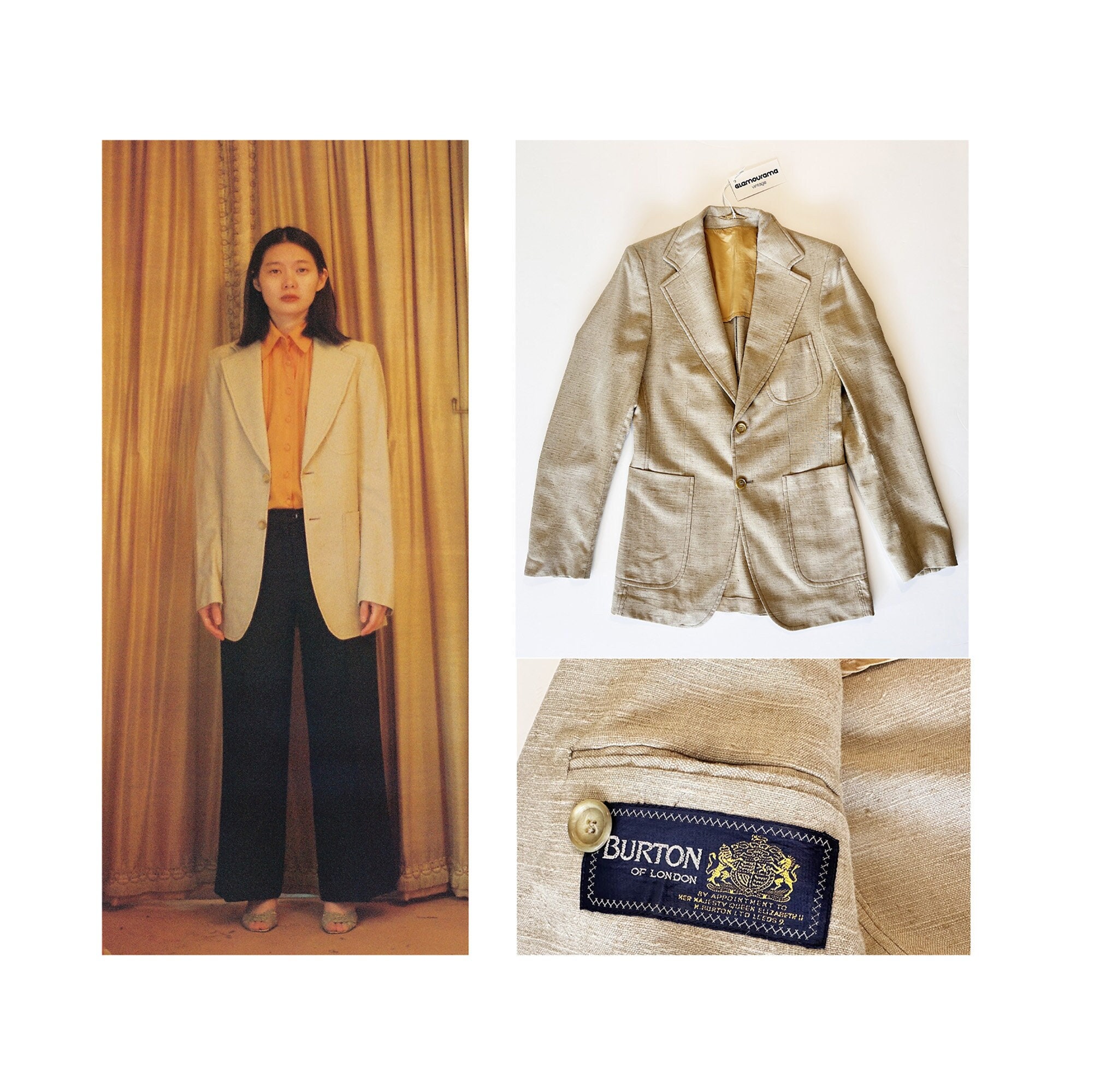 Veste BURTON vintage en lin beige veste lin femme taille M France 38 40 US 6 8 Etsy France